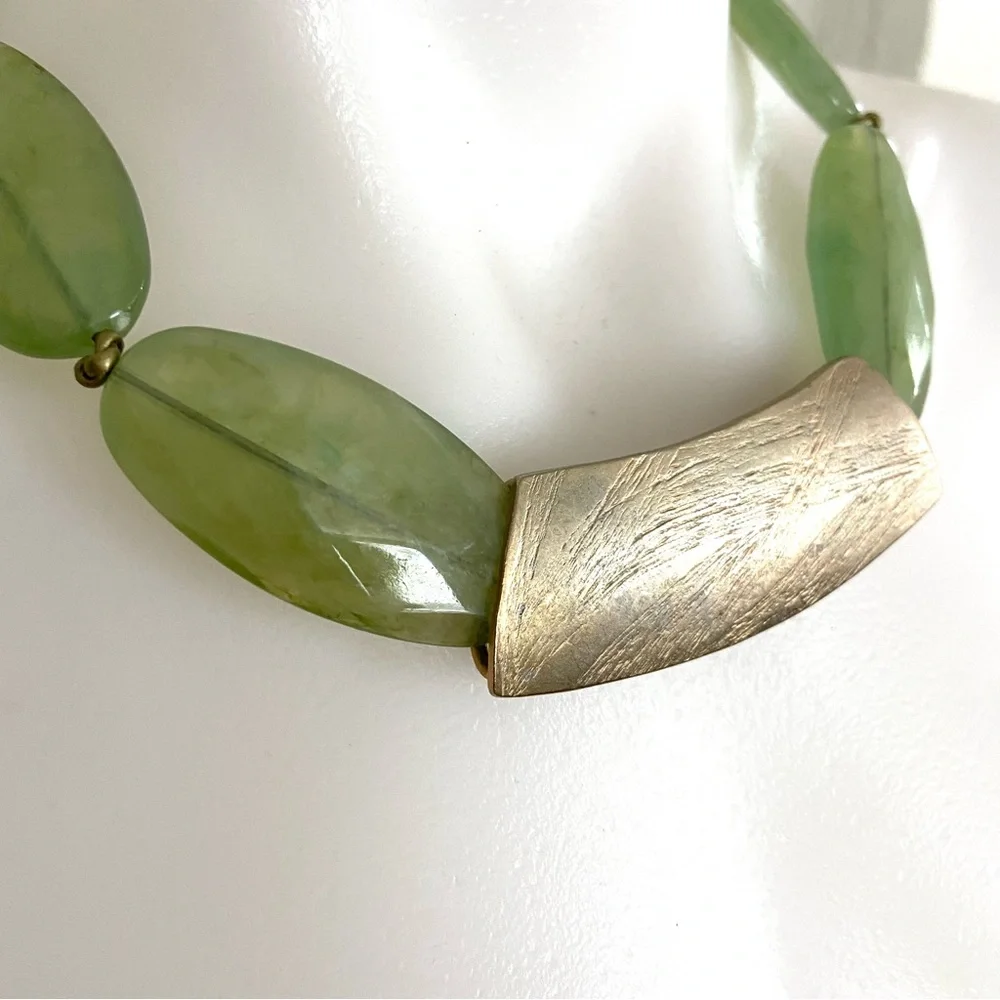 CHICOS Green Copper Colored‎ Statement Necklace